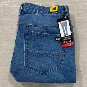 CAT Caterpillar Rigid Work Jeans Mens 34 x 34 Tough 100% Cotton Denim Pants